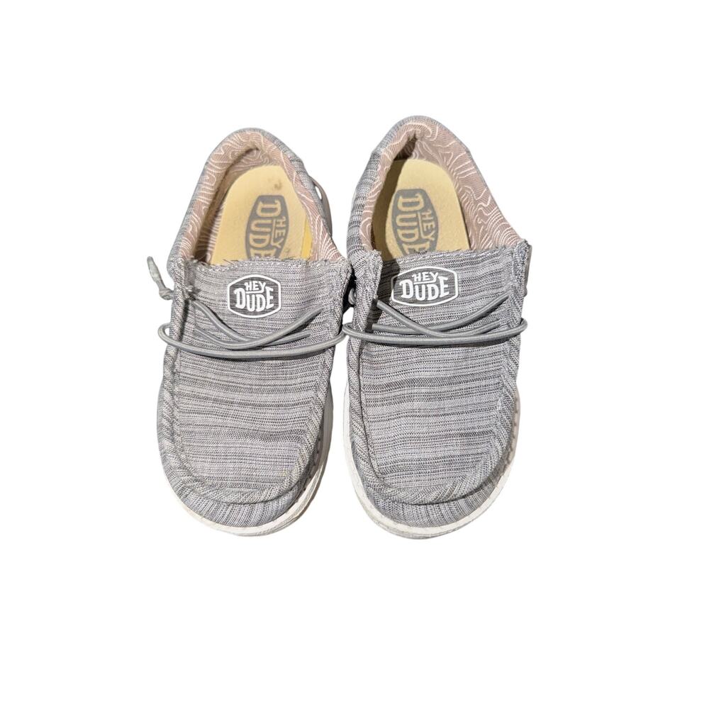 Hey Dude Boys' Wally Linen Washable Slip On Sneakers Stone Gray- Size: K9